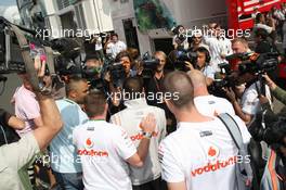 05.08.2007 Budapest, Hungary,  Lewis Hamilton (GBR), McLaren Mercedes arrives at the circuit - Formula 1 World Championship, Rd 11, Hungarian Grand Prix, Sunday