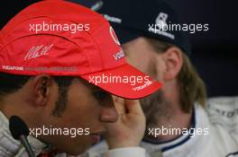 05.08.2007 Budapest, Hungary,  Lewis Hamilton (GBR), McLaren Mercedes and Nick Heidfeld (GER), BMW Sauber F1 Team - Formula 1 World Championship, Rd 11, Hungarian Grand Prix, Sunday Press Conference