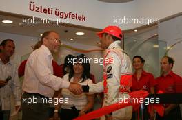 02.08.2007 Budapest, Hungary,  Lewis Hamilton (GBR), McLaren Mercedes with Vodafone Karting and opening of shop in Budapest - Formula 1 World Championship, Rd 11, Hungarian Grand Prix, Thursday