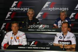 07.09.2007 Monza, Italy,  Top left to bottom right, Geoff Willis (GBR), Red Bull Racing, Technical Director, Pat Symonds (GBR), Renault F1 Team, Executive Director of Engineering, Mario Almondo (ITA), Scuderia Ferrari, Technical Director and Willy Rampf (GER), BMW-Sauber, Technical Director - Formula 1 World Championship, Rd 13, Italian Grand Prix, Friday Press Conference