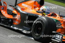 07.09.2007 Monza, Italy,  Adrian Sutil (GER), Spyker F1 Team, F8-VII-B - Formula 1 World Championship, Rd 13, Italian Grand Prix, Friday Practice