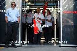 07.09.2007 Monza, Italy,  Ron Dennis (GBR), McLaren, Team Principal, Chairman  walks out of the garage - Formula 1 World Championship, Rd 13, Italian Grand Prix, Friday