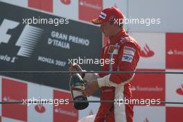 09.09.2007 Monza, Italy,  Kimi Raikkonen (FIN), Räikkönen, Scuderia Ferrari - Formula 1 World Championship, Rd 13, Italian Grand Prix, Sunday Podium