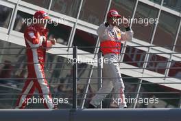 09.09.2007 Monza, Italy,  Kimi Raikkonen (FIN), Räikkönen, Scuderia Ferrari ans Lewis Hamilton (GBR), McLaren Mercedes - Formula 1 World Championship, Rd 13, Italian Grand Prix, Sunday Podium