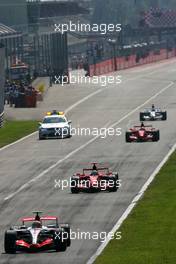 09.09.2007 Monza, Italy,  Lewis Hamilton (GBR), McLaren Mercedes and safety car - Formula 1 World Championship, Rd 13, Italian Grand Prix, Sunday Race