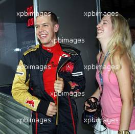 08.09.2007 Monza, Italy,  Sebastian Vettel (GER), Scuderia Toro Rosso and Melanie Binder - Formula 1 World Championship, Rd 13, Italian Grand Prix, Saturday