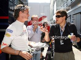 08.09.2007 Monza, Italy,  Jan Ullrich (GER), Professional Road Bicycle rider with David Coulthard (GBR), Red Bull Racing - Formula 1 World Championship, Rd 13, Italian Grand Prix, Saturday Qualifying