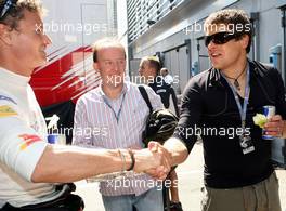 08.09.2007 Monza, Italy,  Jan Ullrich (GER), Professional Road Bicycle rider and David Coulthard (GBR), Red Bull Racing - Formula 1 World Championship, Rd 13, Italian Grand Prix, Saturday Qualifying