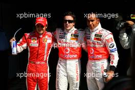 08.09.2007 Monza, Italy,  Felipe Massa (BRA), Scuderia Ferrari, Fernando Alonso (ESP), McLaren Mercedes, Lewis Hamilton (GBR), McLaren Mercedes - Formula 1 World Championship, Rd 13, Italian Grand Prix, Saturday Practice