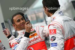 15.01.2007 Valencia, Spain Lewis Hamilton (GBR), McLaren Mercedes, Pedro de la Rosa (ESP), Test Driver, McLaren Mercedes - McLaren Mercedes MP4-22 Launch