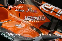 25.05.2007 Monte Carlo, Monaco,  Spyker F1 Team, have "Look for Maddie" stickers on their car for the campaign to find Madeleine McCann - Formula 1 World Championship, Rd 5, Monaco Grand Prix, Friday