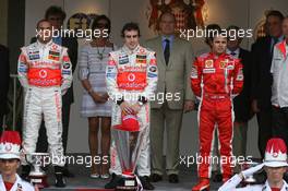 27.05.2007 Monte Carlo, Monaco,  Lewis Hamilton (GBR), McLaren Mercedes, Fernando Alonso (ESP), McLaren Mercedes, Felipe Massa (BRA), Scuderia Ferrari - Formula 1 World Championship, Rd 5, Monaco Grand Prix, Sunday Podium