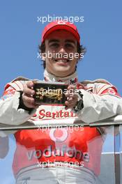 27.05.2007 Monte Carlo, Monaco,  Fernando Alonso (ESP), McLaren Mercedes with a golden F1 Car - Formula 1 World Championship, Rd 5, Monaco Grand Prix, Sunday Podium