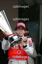 27.05.2007 Monte Carlo, Monaco,  1st place Fernando Alonso (ESP), McLaren Mercedes - Formula 1 World Championship, Rd 5, Monaco Grand Prix, Sunday Podium