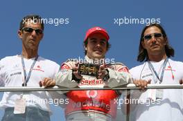 27.05.2007 Monte Carlo, Monaco,  Fernando Alonso (ESP), McLaren Mercedes with a golden F1 Car - Formula 1 World Championship, Rd 5, Monaco Grand Prix, Sunday Podium