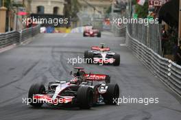 27.05.2007 Monte Carlo, Monaco,  Fernando Alonso (ESP), McLaren Mercedes, MP4-22 leads Lewis Hamilton (GBR), McLaren Mercedes, MP4-22 - Formula 1 World Championship, Rd 5, Monaco Grand Prix, Sunday Race