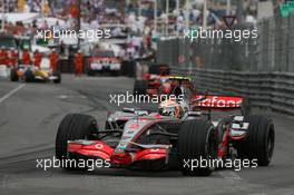 27.05.2007 Monte Carlo, Monaco,  Lewis Hamilton (GBR), McLaren Mercedes and Felipe Massa (BRA), Scuderia Ferrari, F2007 - Formula 1 World Championship, Rd 5, Monaco Grand Prix, Sunday Race