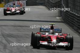 27.05.2007 Monte Carlo, Monaco,  Jarno Trulli (ITA), Toyota Racing, TF107 and Ralf Schumacher (GER), Toyota Racing, TF107 - Formula 1 World Championship, Rd 5, Monaco Grand Prix, Sunday Race