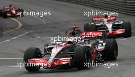 27.05.2007 Monte Carlo, Monaco,  Fernando Alonso (ESP), McLaren Mercedes, MP4-22, Lewis Hamilton (GBR), McLaren Mercedes, MP4-22 and Felipe Massa (BRA), Scuderia Ferrari, F2007 - Formula 1 World Championship, Rd 5, Monaco Grand Prix, Sunday Race