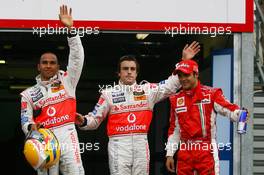 26.05.2007 Monte Carlo, Monaco,  2nd Lewis Hamilton (GBR), McLaren Mercedes, Pole Position, 1st, Fernando Alonso (ESP), McLaren Mercedes, MP4-22 and 3rd Felipe Massa (BRA), Scuderia Ferrari - Formula 1 World Championship, Rd 5, Monaco Grand Prix, Saturday Qualifying