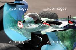 26.05.2007 Monte Carlo, Monaco,  Rubens Barrichello (BRA), Honda Racing F1 Team wearing a new helmet design of JMD with a special thermopainting - Formula 1 World Championship, Rd 5, Monaco Grand Prix, Saturday Practice