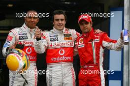 26.05.2007 Monte Carlo, Monaco,  2nd Lewis Hamilton (GBR), McLaren Mercedes, Pole Position, 1st, Fernando Alonso (ESP), McLaren Mercedes, MP4-22 and 3rd Felipe Massa (BRA), Scuderia Ferrari - Formula 1 World Championship, Rd 5, Monaco Grand Prix, Saturday Qualifying