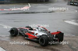 26.05.2007 Monte Carlo, Monaco,  Fernando Alonso (ESP), McLaren Mercedes, MP4-22 has an off-track excursion - Formula 1 World Championship, Rd 5, Monaco Grand Prix, Saturday Practice