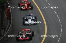 26.05.2007 Monte Carlo, Monaco,  Lewis Hamilton (GBR), McLaren Mercedes, MP4-22,  Nick Heidfeld (GER), BMW Sauber F1 Team, F1.07 and Felipe Massa (BRA), Scuderia Ferrari, F2007 - Formula 1 World Championship, Rd 5, Monaco Grand Prix, Saturday Qualifying