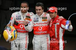 26.05.2007 Monte Carlo, Monaco,  Pole Position, 1st, Fernando Alonso (ESP), McLaren Mercedes, MP4-22, 2nd, Lewis Hamilton (GBR), McLaren Mercedes, MP4-22, 3rd, Felipe Massa (BRA), Scuderia Ferrari, F2007 - Formula 1 World Championship, Rd 5, Monaco Grand Prix, Saturday Qualifying