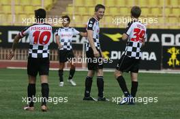 22.05.2006 Monte Carlo, Monaco,  Giancarlo Fisichella (ITA), Renault F1 Team, Felipe Massa (BRA), Scuderia Ferrari, Sebastian Vettel (GER), Test Driver, BMW Sauber F1 Team and Maro Engel (GER), British F3 Driver - Star Team for Children VS National Team Drivers, Charity Football Match, Louis II Stadium