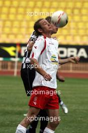 22.05.2006 Monte Carlo, Monaco,  Pierre Casiraghi and Sebastian Vettel (GER), Test Driver, BMW Sauber F1 Team - Star Team for Children VS National Team Drivers, Charity Football Match, Louis II Stadium