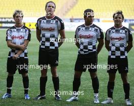 22.05.2006 Monte Carlo, Monaco,  Felipe Massa (BRA), Scuderia Ferrari, Robert Doornbos (NED), Test Driver, Red Bull Racing and Sam Bird (GBR)  - Star Team for Children VS National Team Drivers, Charity Football Match, Louis II Stadium