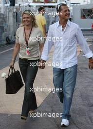 27.05.2007 Monte Carlo, Monaco,  Michael Schumacher (GER), Scuderia Ferrari, Advisor and Corina Schumacher (GER), Corinna, Wife of Michael Schumacher - Formula 1 World Championship, Rd 5, Monaco Grand Prix, Sunday