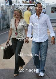 27.05.2007 Monte Carlo, Monaco,  Michael Schumacher (GER), Scuderia Ferrari, Advisor and Corina Schumacher (GER), Corinna, Wife of Michael Schumacher - Formula 1 World Championship, Rd 5, Monaco Grand Prix, Sunday