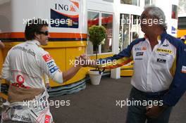 24.05.2007 Monte Carlo, Monaco,  Fernando Alonso (ESP), McLaren Mercedes and Flavio Briatore (ITA), Renault F1 Team, Team Chief, Managing Director - Formula 1 World Championship, Rd 5, Monaco Grand Prix, Thursday