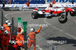 24.05.2007 Monte Carlo, Monaco,  Ralf Schumacher (GER), Toyota Racing, TF107, crashed - Formula 1 World Championship, Rd 5, Monaco Grand Prix, Thursday Practice