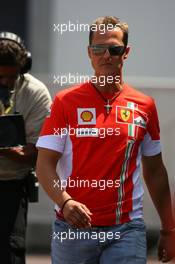 24.05.2007 Monte Carlo, Monaco,  Michael Schumacher (GER), Scuderia Ferrari, Advisor, arrives at the circuit - Formula 1 World Championship, Rd 5, Monaco Grand Prix, Thursday