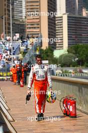 24.05.2007 Monte Carlo, Monaco,  Adrian Sutil (GER), Spyker F1 Team, car after his crash - Formula 1 World Championship, Rd 5, Monaco Grand Prix, Thursday Practice