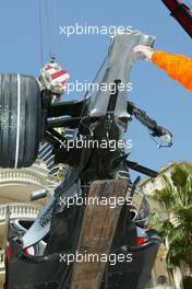 24.05.2007 Monte Carlo, Monaco,  Lewis Hamilton (GBR), McLaren Mercedes, MP4-22, crashed in Free Practice - Formula 1 World Championship, Rd 5, Monaco Grand Prix, Thursday Practice