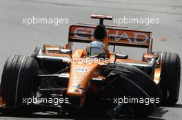 24.05.2007 Monte Carlo, Monaco,  Adrian Sutil (GER), Spyker F1 Team, F8-VII, crashed in Free Practice - Formula 1 World Championship, Rd 5, Monaco Grand Prix, Thursday Practice