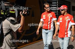 24.05.2007 Monte Carlo, Monaco,  Michael Schumacher (GER), Scuderia Ferrari, Advisor and Felipe Massa (BRA), Scuderia Ferrari  - Formula 1 World Championship, Rd 5, Monaco Grand Prix, Thursday