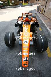 24.05.2007 Monte Carlo, Monaco,  Adrian Sutil (GER), Spyker F1 Team, car after his crash - Formula 1 World Championship, Rd 5, Monaco Grand Prix, Thursday Practice