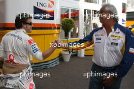 24.05.2007 Monte Carlo, Monaco,  Fernando Alonso (ESP), McLaren Mercedes and Flavio Briatore (ITA), Renault F1 Team, Team Chief, Managing Director - Formula 1 World Championship, Rd 5, Monaco Grand Prix, Thursday