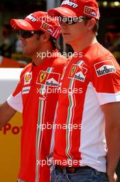 23.05.2007 Monte Carlo, Monaco,  Kimi Raikkonen (FIN), Räikkönen, Scuderia Ferrari and Felipe Massa (BRA), Scuderia Ferrari - Formula 1 World Championship, Rd 5, Monaco Grand Prix, Wednesday