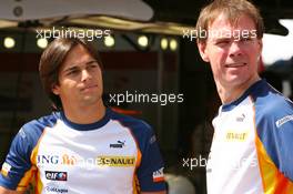 23.05.2007 Monte Carlo, Monaco,  Nelson Piquet Jr (BRA), Test Driver, Renault F1 Team and Alan Permaine (GBR), Renault F1 Team, Engineer - Formula 1 World Championship, Rd 5, Monaco Grand Prix, Wednesday