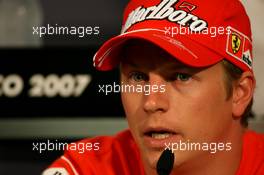 23.05.2007 Monte Carlo, Monaco,  Kimi Raikkonen (FIN), Räikkönen, Scuderia Ferrari - Formula 1 World Championship, Rd 5, Monaco Grand Prix, Wednesday Press Conference