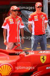 23.05.2007 Monte Carlo, Monaco,  Scuderia Ferrari, use a different tone of paint from this weekend, Felipe Massa (BRA), Scuderia Ferrari and Kimi Raikkonen (FIN), Räikkönen, Scuderia Ferrari - Formula 1 World Championship, Rd 5, Monaco Grand Prix, Wednesday