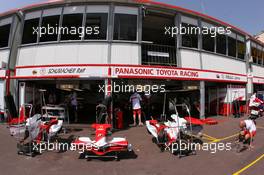 23.05.2007 Monte Carlo, Monaco,  Toyota F1 Team, pit garages - Formula 1 World Championship, Rd 5, Monaco Grand Prix, Wednesday