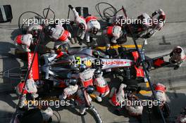 08.04.2007 Kuala Lumpur, Malaysia,  Lewis Hamilton (GBR), McLaren Mercedes Pit Stop - Formula 1 World Championship, Rd 2, Malaysian Grand Prix, Sunday Race