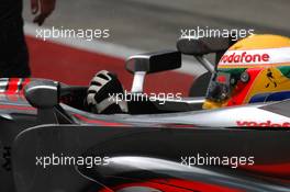 29.03.2007 Sepang, Malaysia,  4 Mirrors on the Car of Lewis Hamilton (GBR), McLaren Mercedes - Formula 1 Testing at Sepang Circuit